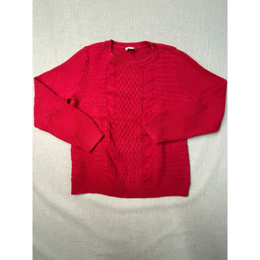 Crofts & Barrow Women's Red Knit XL Crewneck Long Sleeve Sweater USED